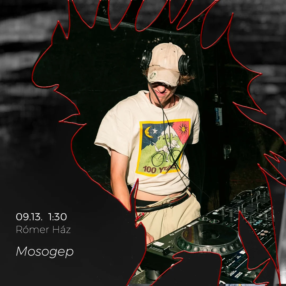 Mosogep DJ-zés közben a koncert plakátján.